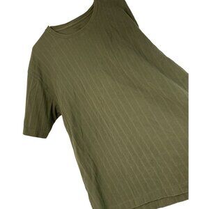 Rare Retro Geoffrey Beene XXL Mens Vertical Jacquard Striped Thick T-Shirt 7859